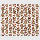 Patchwork Snowman Christmas Geschenkpapier (Flach)