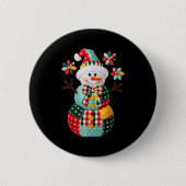 Patchwork Snowman Christmas Preppy Cute Xmas Men W Button (Vorderseite)