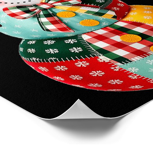 Patchwork Snowman Christmas Preppy Cute Xmas Men W Poster (Ecke)