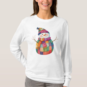 Patchwork Snowman Colorado Winterweihnachtsfest T-Shirt