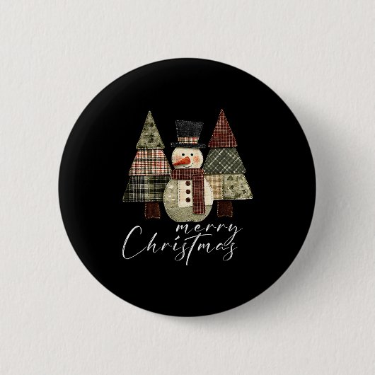 Patchwork Snowman,patchwork Christmas Tree Funny G Button (Vorderseite)