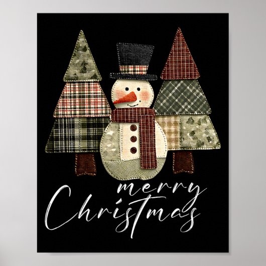 Patchwork Snowman,patchwork Christmas Tree Funny G Poster (Vorne)