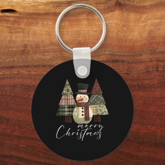 Patchwork Snowman,patchwork Christmas Tree Funny G Schlüsselanhänger (Vorderseite)