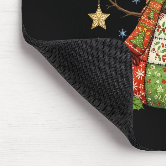 Patchwork Snowman Preppy Girly Christmas Xmas Holi Mousepad (Ecke)
