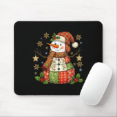 Patchwork Snowman Preppy Girly Christmas Xmas Holi Mousepad (Mit Mouse)