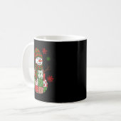 Patchwork Snowman, Retro Funny Christmas  Kaffeetasse (Vorderseite Links)