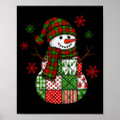 Patchwork Snowman, Retro Funny Christmas Poster (Vorne)