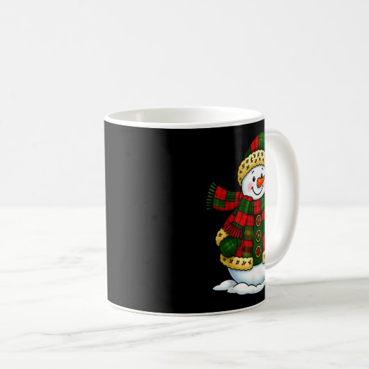 Patchwork Snowman Retro Funny Christmas Snowman Ho Kaffeetasse (VorderseiteRechts)