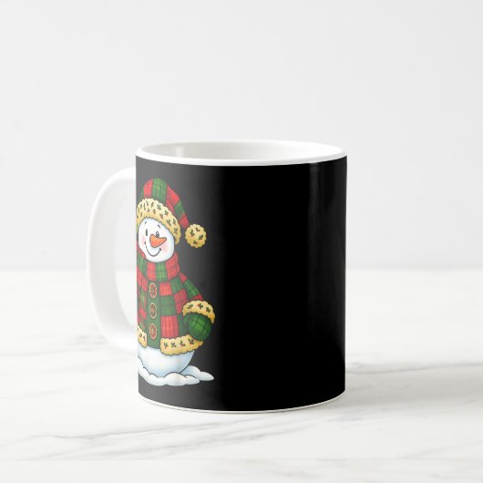 Patchwork Snowman Retro Funny Christmas Snowman Ho Kaffeetasse (Vorderseite Links)