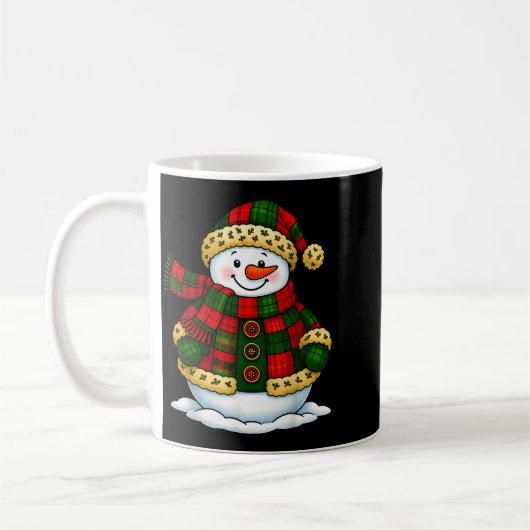 Patchwork Snowman Retro Funny Christmas Snowman Ho Kaffeetasse (Links)