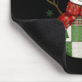 Patchwork Snowman Retro Funny Christmas Snowman Ho Mousepad (Ecke)