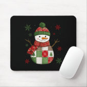 Patchwork Snowman Retro Funny Christmas Snowman Ho Mousepad (Mit Mouse)