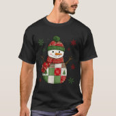 Patchwork Snowman Retro Funny Christmas Snowman Ho T-Shirt (Vorderseite)