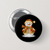Patchwork Snowman Retro Funny Snowman Holiday Chri Button (Vorne & Hinten)