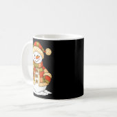 Patchwork Snowman Retro Funny Snowman Holiday Chri Kaffeetasse (Vorderseite Links)