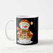 Patchwork Snowman Retro Funny Snowman Holiday Chri Kaffeetasse (Links)