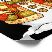 Patchwork Snowman Retro Funny Snowman Holiday Chri Poster (Ecke)