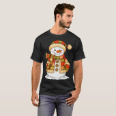 Patchwork Snowman Retro Funny Snowman Holiday Chri T-Shirt (Vorne ganz)