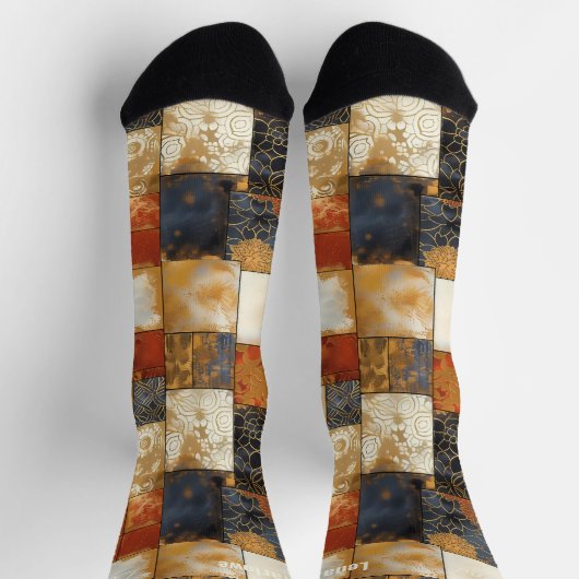 Patchwork Socken für Blumenkacheln - Custom Gold a (Oben)