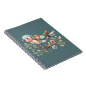 Patchwork Songbird auf der blühenden Zweigstelle Notizblock (Rechte Seite)