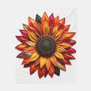 Patchwork Sonnenblume in Sunset Colors Fleecedecke