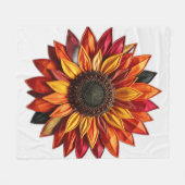 Patchwork Sonnenblume in Sunset Colors Fleecedecke (Vorderseite (Horizontal))