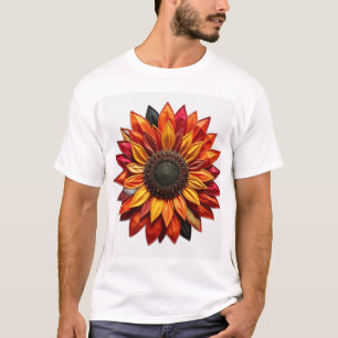 Patchwork Sonnenblume in Sunset Colors T-Shirt