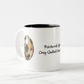 Patchwork-Sphere: Gemütlicher gequilter Fußballbal Zweifarbige Tasse (Vorderseite Links)