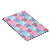 Patchwork Spiral Notebook, Pinks, Blues Notizblock (Rechte Seite)