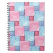 Patchwork Spiral Notebook, Pinks, Blues Notizblock (Vorderseite)