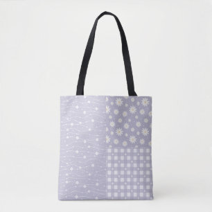 Patchwork Spring Light Lavendel Muster Tote Bag Tasche