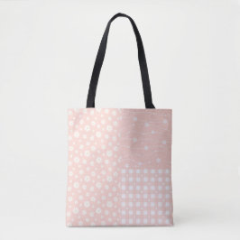 Patchwork Spring Pastell Pink Muster Tote Beutel Tasche