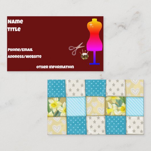 Patchwork Standard, 3,5" x 2,0" Visitenkarte (Vorne/Hinten)