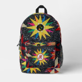 Patchwork Star Quilt Muster Bedruckter Rucksack (Vorderseite)