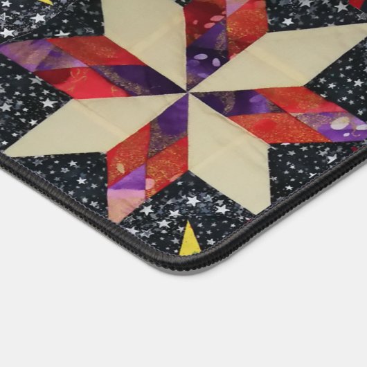 Patchwork Star Quilt Muster Schreibtischunterlage (Ecke)