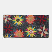 Patchwork Star Quilt Muster Schreibtischunterlage (Vorderseite)