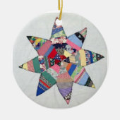 Patchwork star-Quilt-Urlaubsornament Keramik Ornament (Vorne)