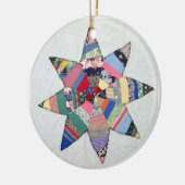 Patchwork star-Quilt-Urlaubsornament Keramik Ornament (Links)