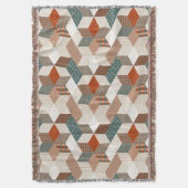 Patchwork Stars Vintag Brown Green Decke (Vorderseite Vertikal)