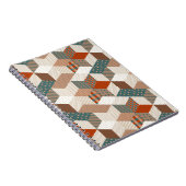 Patchwork Stars Vintag Brown Green Notizblock (Rechte Seite)