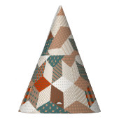 Patchwork Stars Vintag Brown Green Partyhütchen (Links)