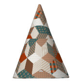 Patchwork Stars Vintag Brown Green Partyhütchen (Rechts)