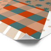 Patchwork Stars Vintag Brown Green Poster (Ecke)