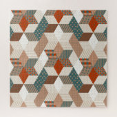 Patchwork Stars Vintag Brown Green Puzzle (Horizontal)