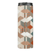 Patchwork Stars Vintag Brown Green Thermosbecher (Rückseite)