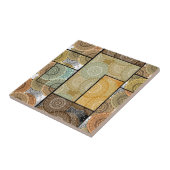 Patchwork Steppdecke Keramik Fliesen Kreise Mandal (Seite)