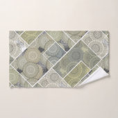 Patchwork Steppdecke Keramik Fliesen Kreise Mandal Badhandtuch Set (Handtuch)