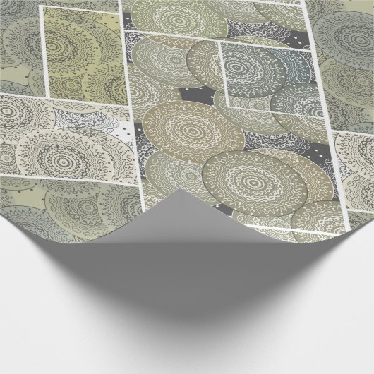 Patchwork Steppdecke Keramik Fliesen Kreise Mandal Geschenkpapier (Ecke)