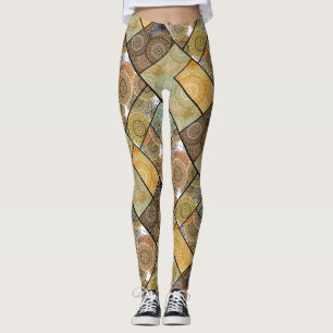 Patchwork Steppdecke Keramik Fliesen Kreise Mandal Leggings