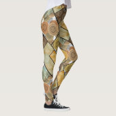 Patchwork Steppdecke Keramik Fliesen Kreise Mandal Leggings (Rechts)